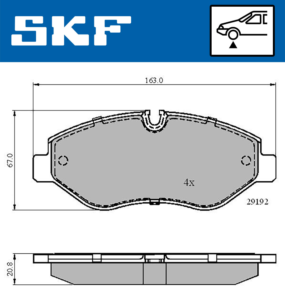 Set placute frana,frana disc VKBP 80006 SKF